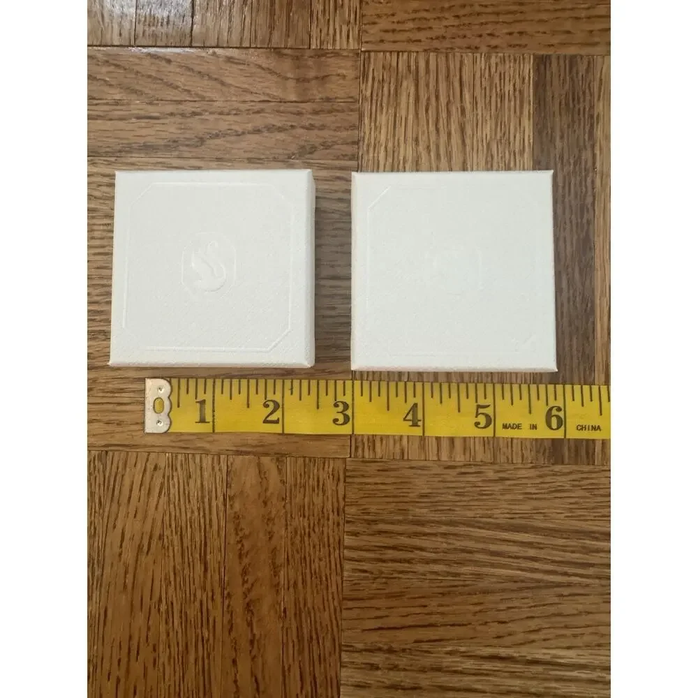 Lot of 2 Swarovski Jewelry Boxes White Square Swan Logo Embossed Gift